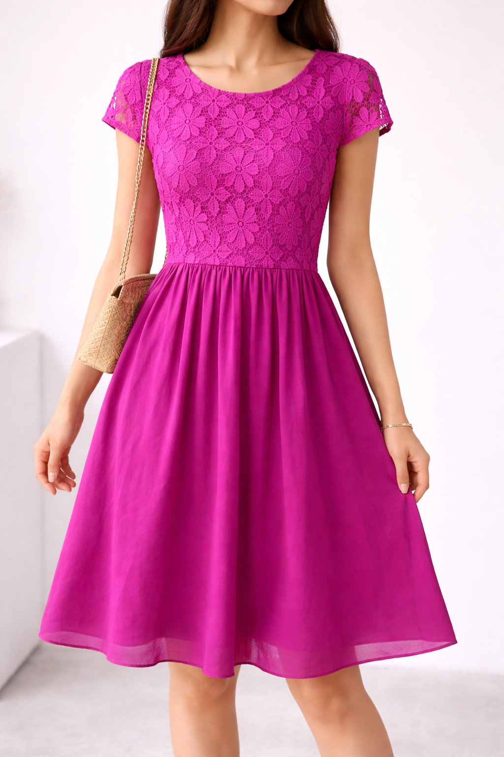 Floral Lace Midi Dress