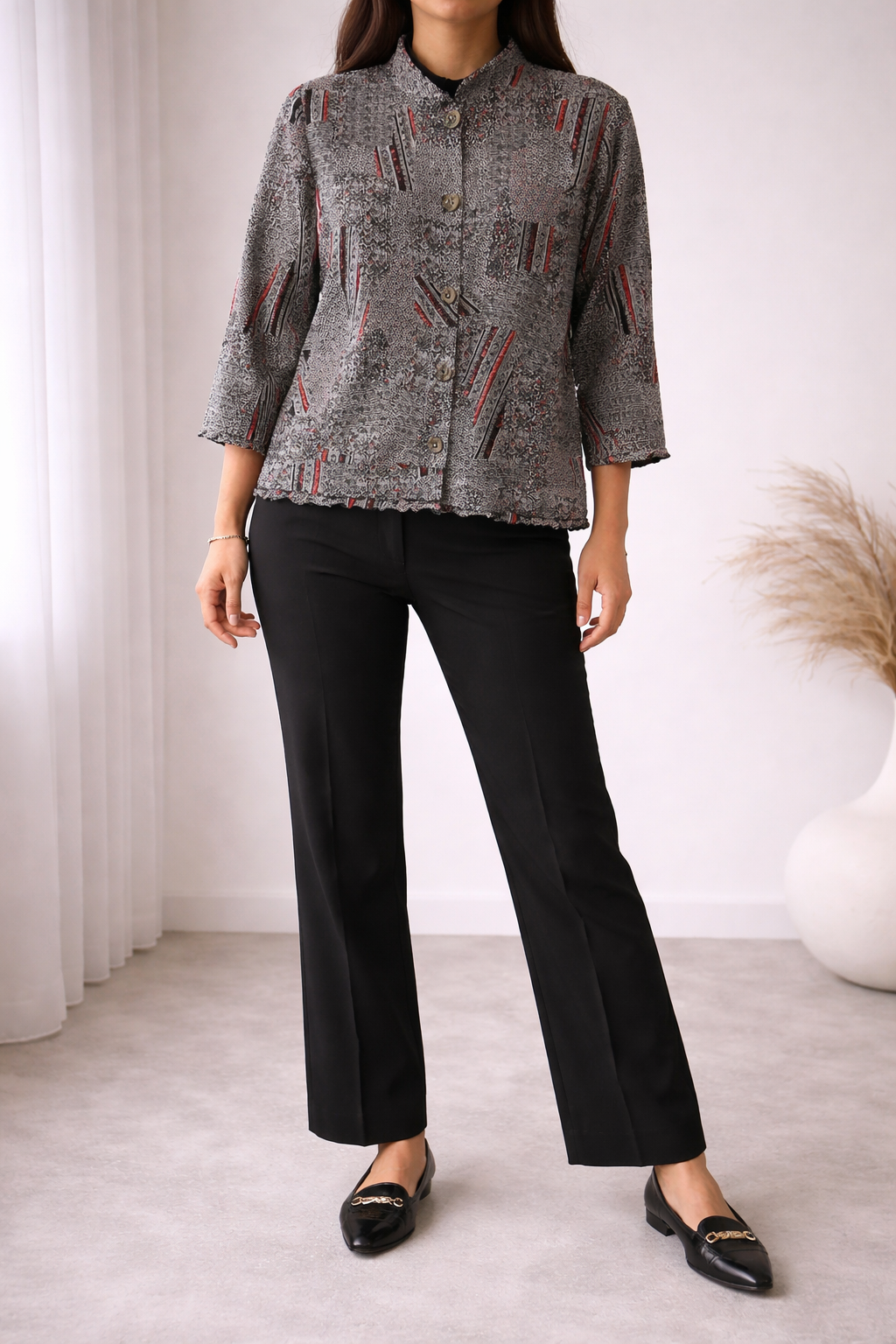 Abstract Edge Printed Top