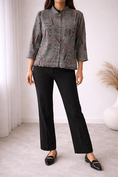 Abstract Edge Printed Top