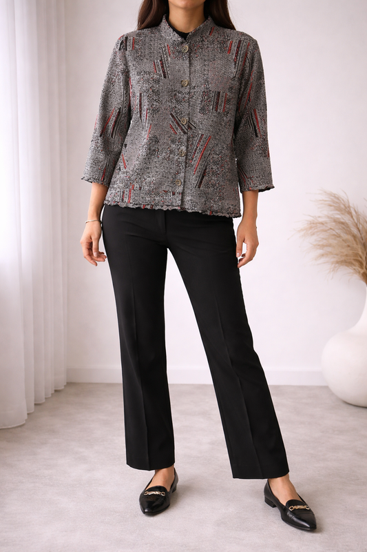Abstract Edge Printed Top