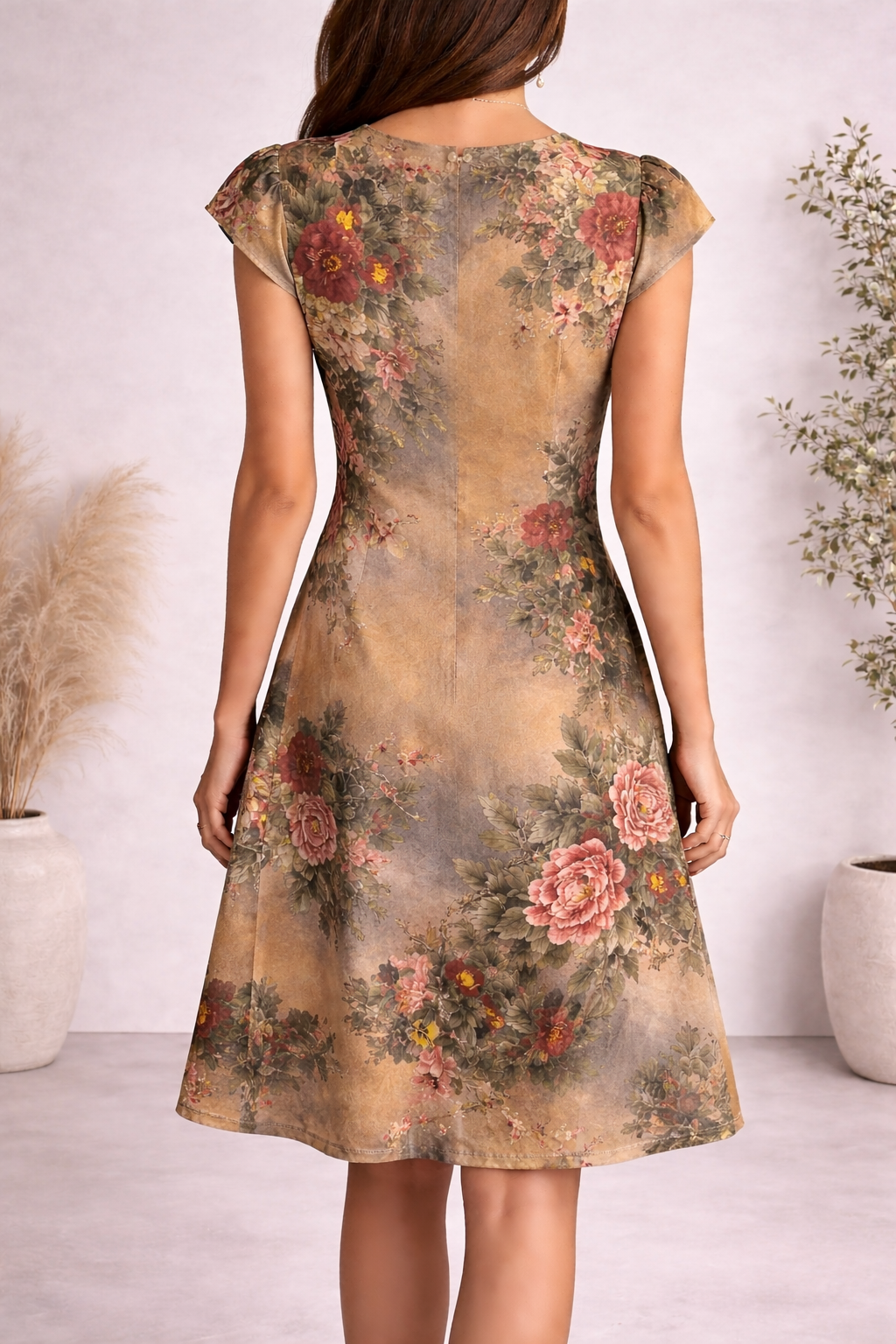 Autumn Garden Floral Dress