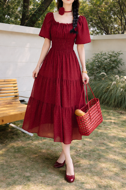 Cherry Charm Tiered Dress