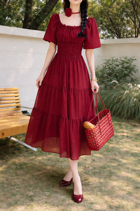 Cherry Charm Tiered Dress