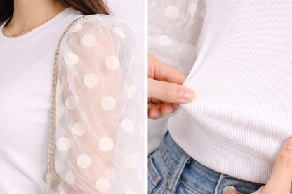 Sheer Charm Puff Top