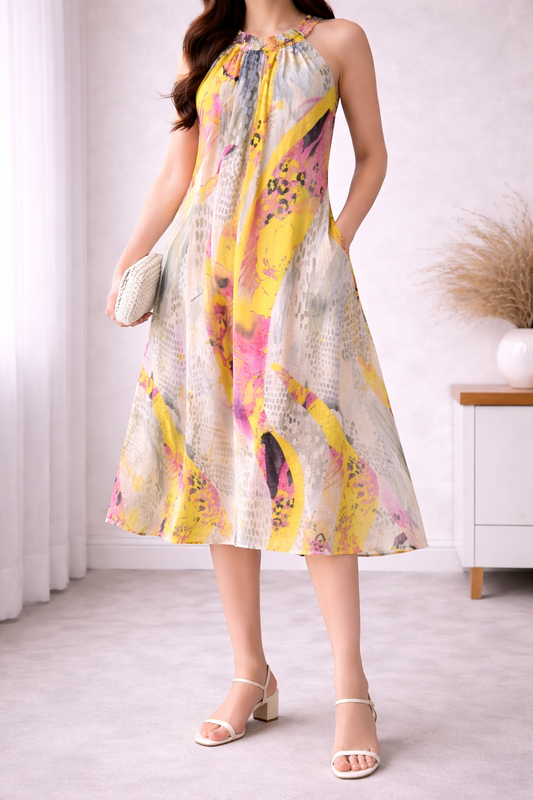 Sunlit Bloom Midi Dress