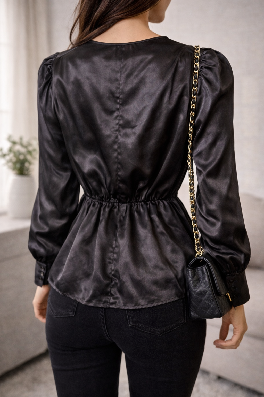 Midnight Satin Luxe Top