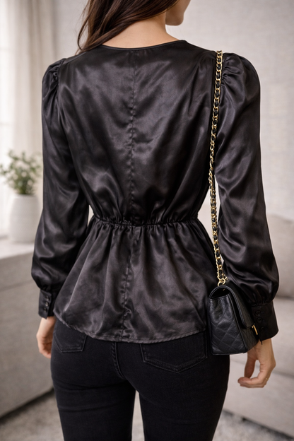 Midnight Satin Luxe Top