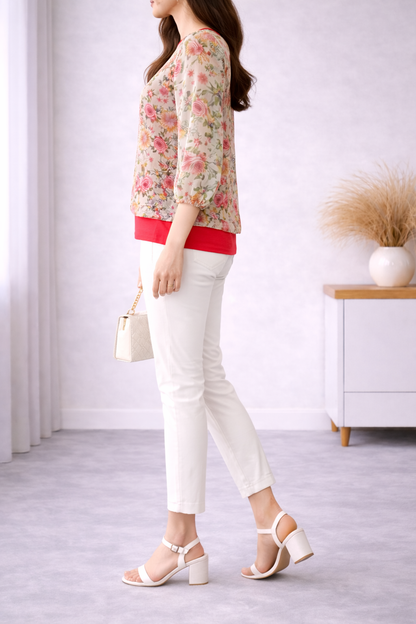 Blush Bloom Sheer Top