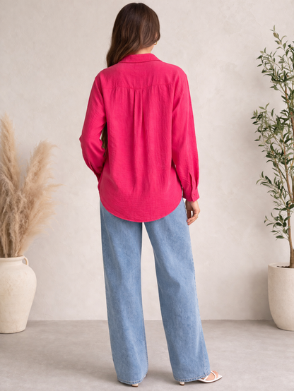 Blush Breeze Oversized Shirt