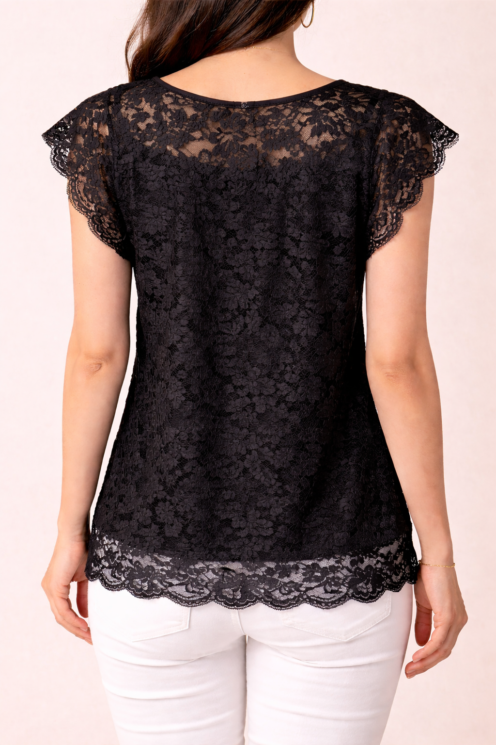 Black Blossom Lace Top