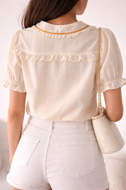 Ivory Grace Ruffle Top