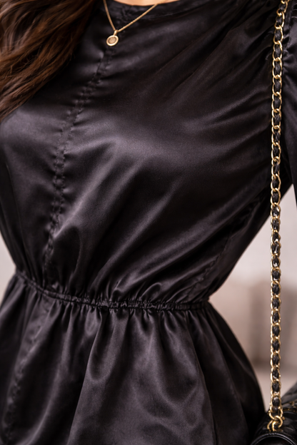 Midnight Satin Luxe Top