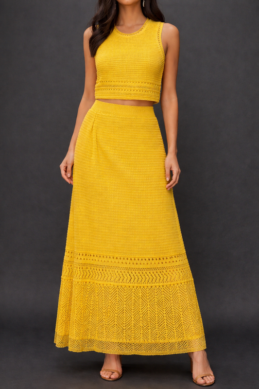 Mustard Crochet Elegance