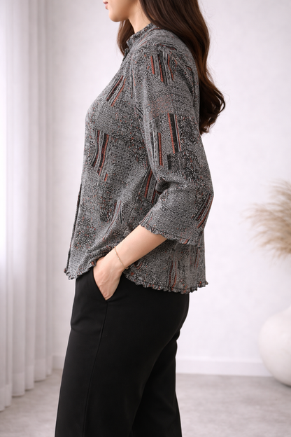 Abstract Edge Printed Top