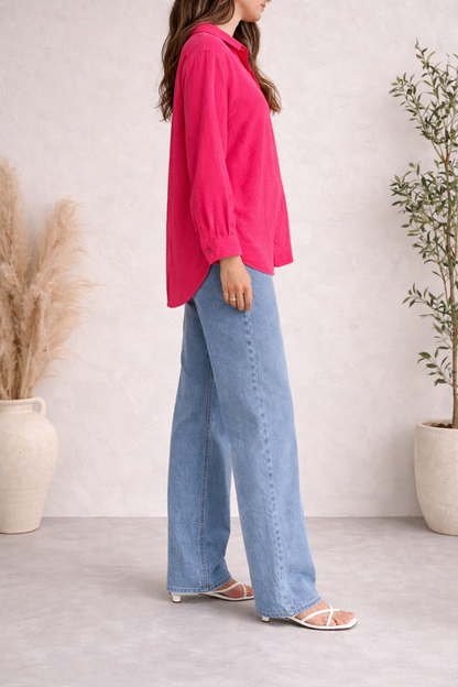 Blush Breeze Oversized Shirt