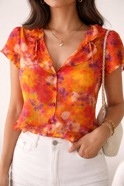 Floral Sunset Breeze Top