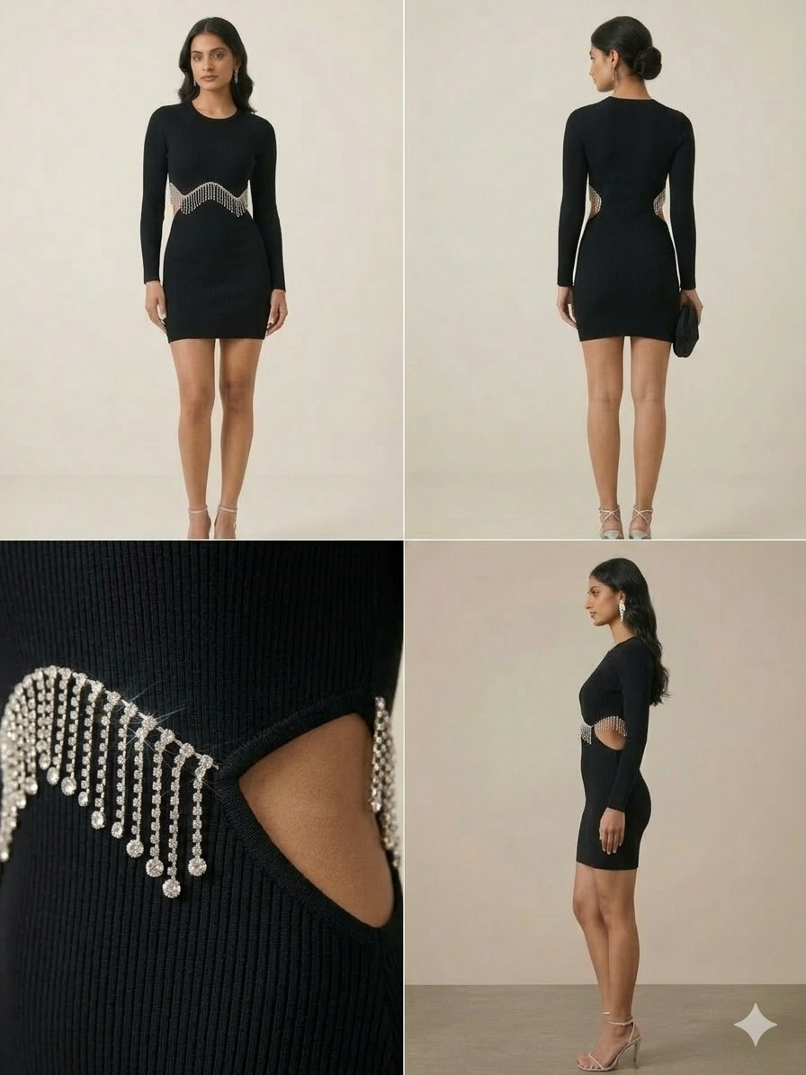 Amethyst Glow Cutout Dress