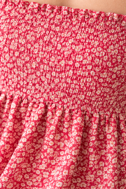 Red Daisy Tube Top