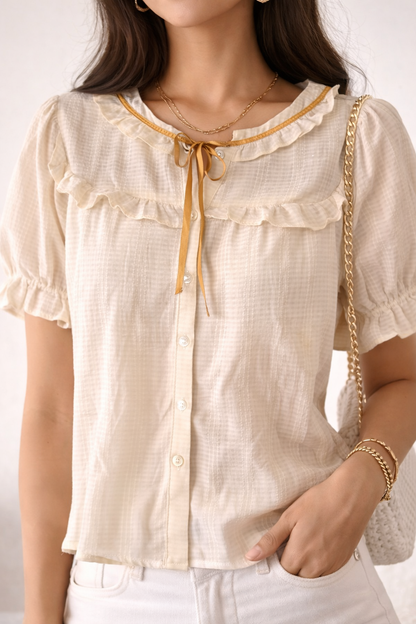 Ivory Grace Ruffle Top