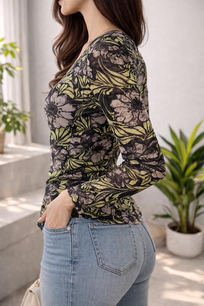 Chiczy Sheer Bloom Mesh Top