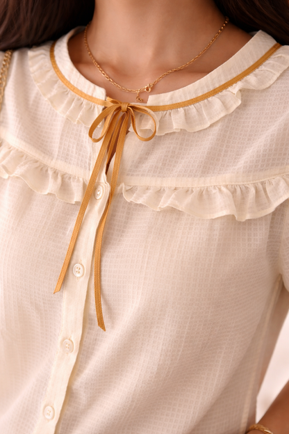 Ivory Grace Ruffle Top