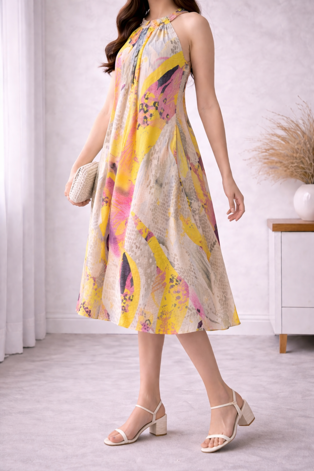 Sunlit Bloom Midi Dress
