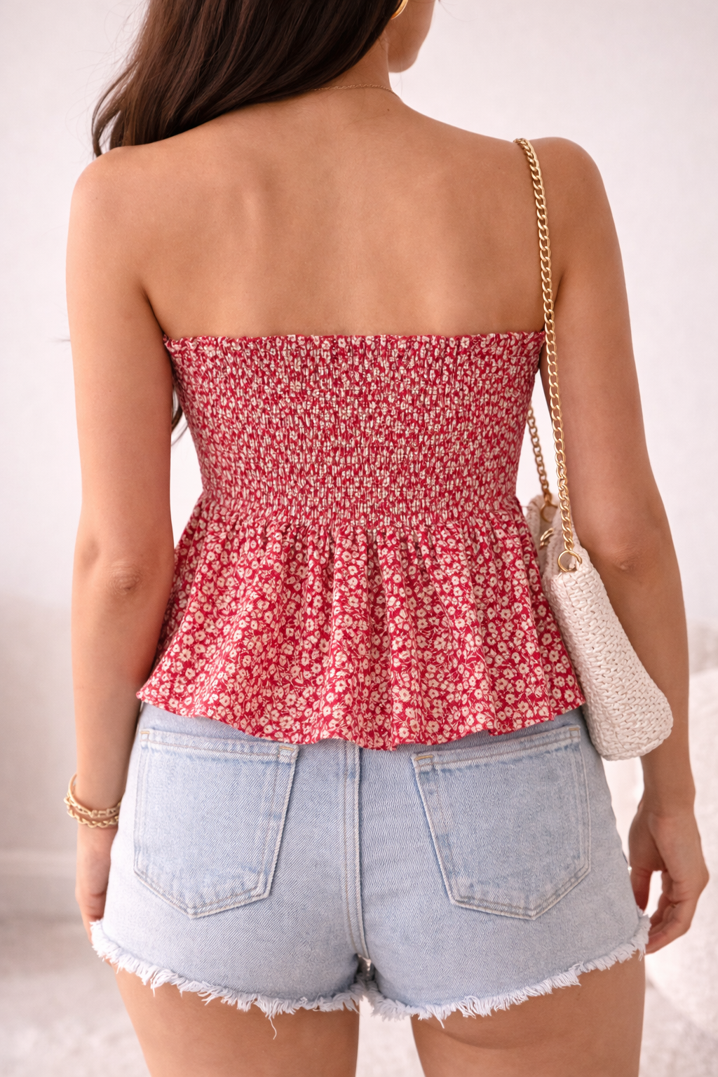 Red Daisy Tube Top