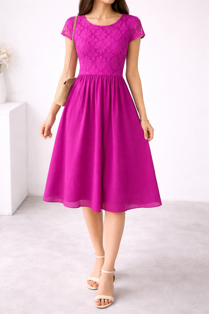 Floral Lace Midi Dress