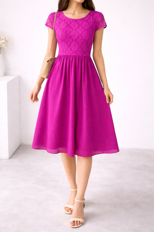 Floral Lace Midi Dress