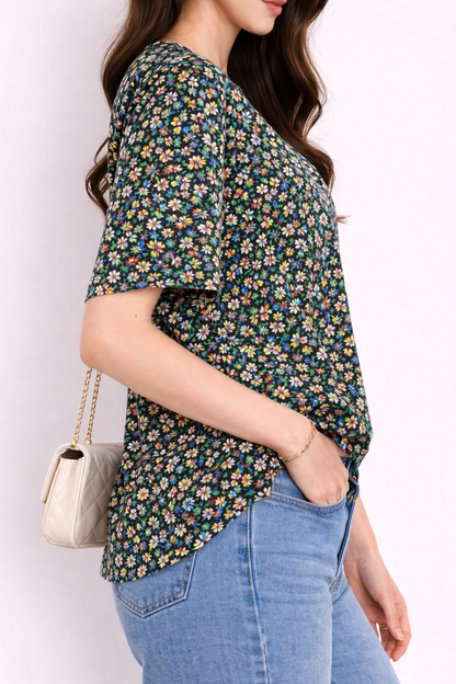 Ditsy Garden V-Neck Top
