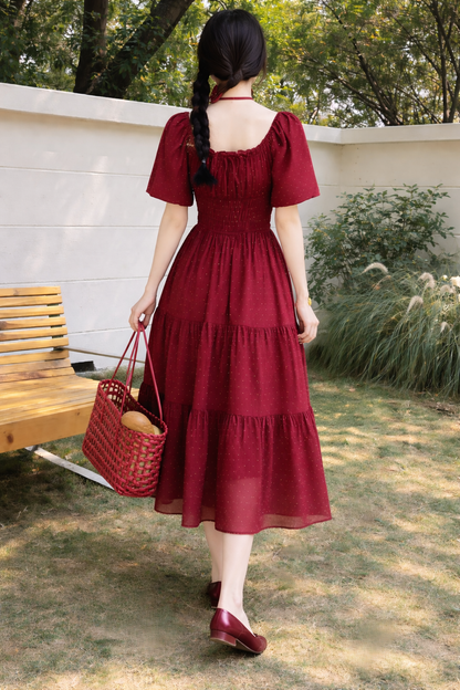 Cherry Charm Tiered Dress