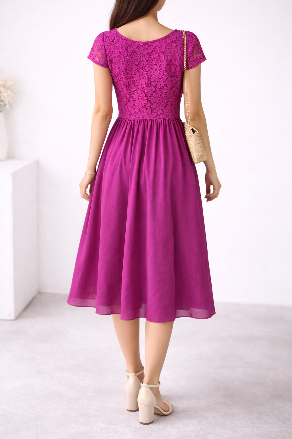Floral Lace Midi Dress